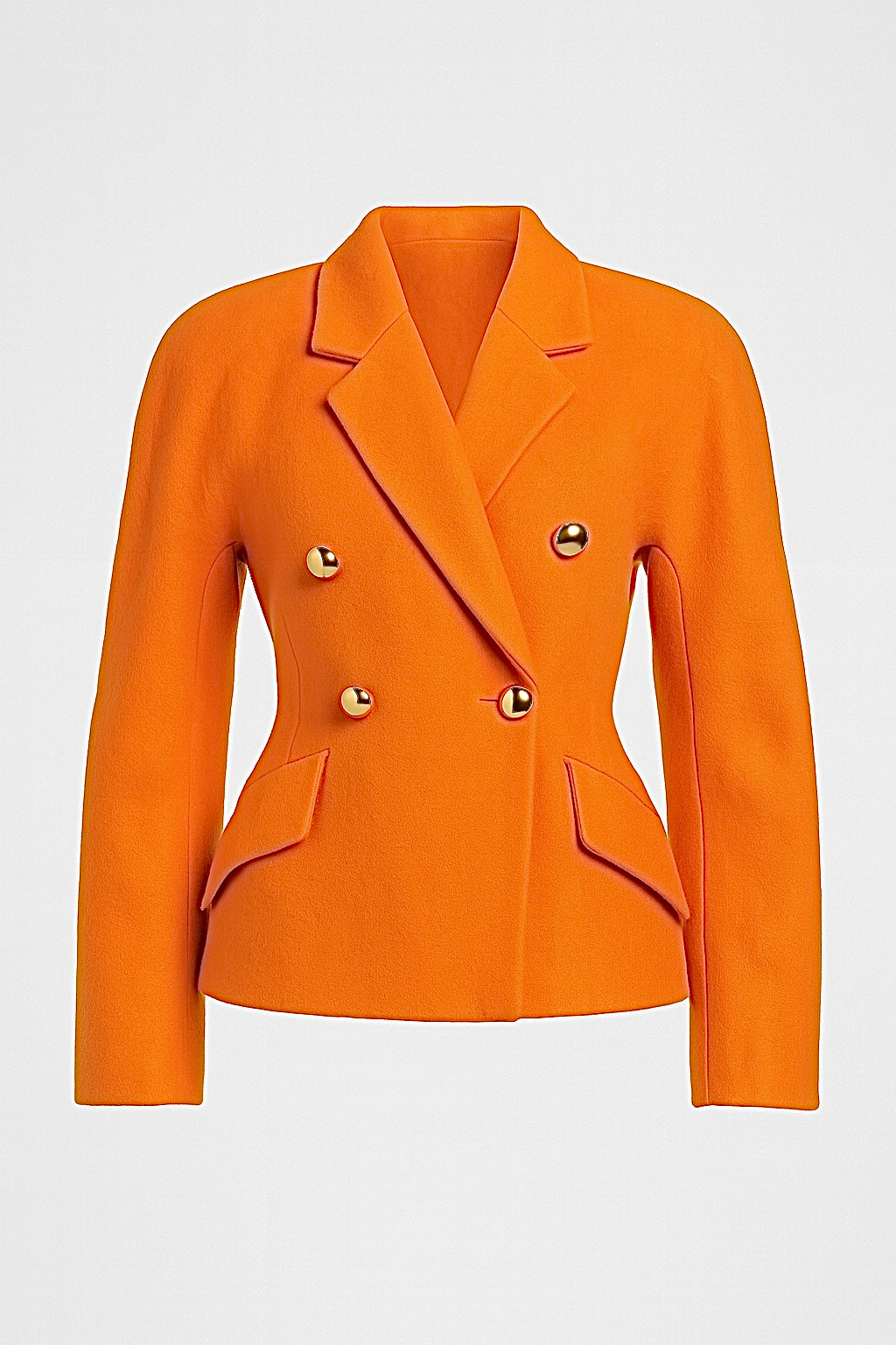 Blazer vintage croisé orange en laine