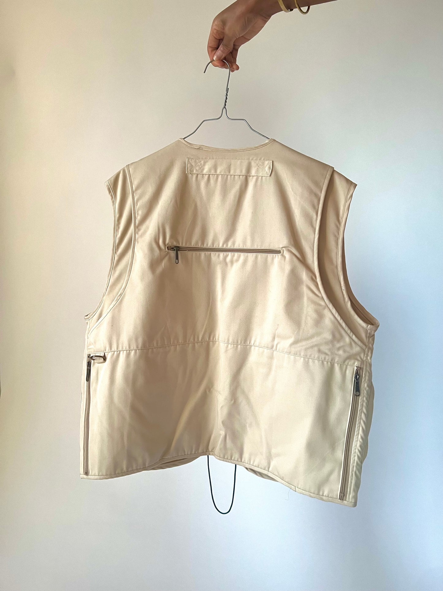 Veste sans manche beige multi-poche