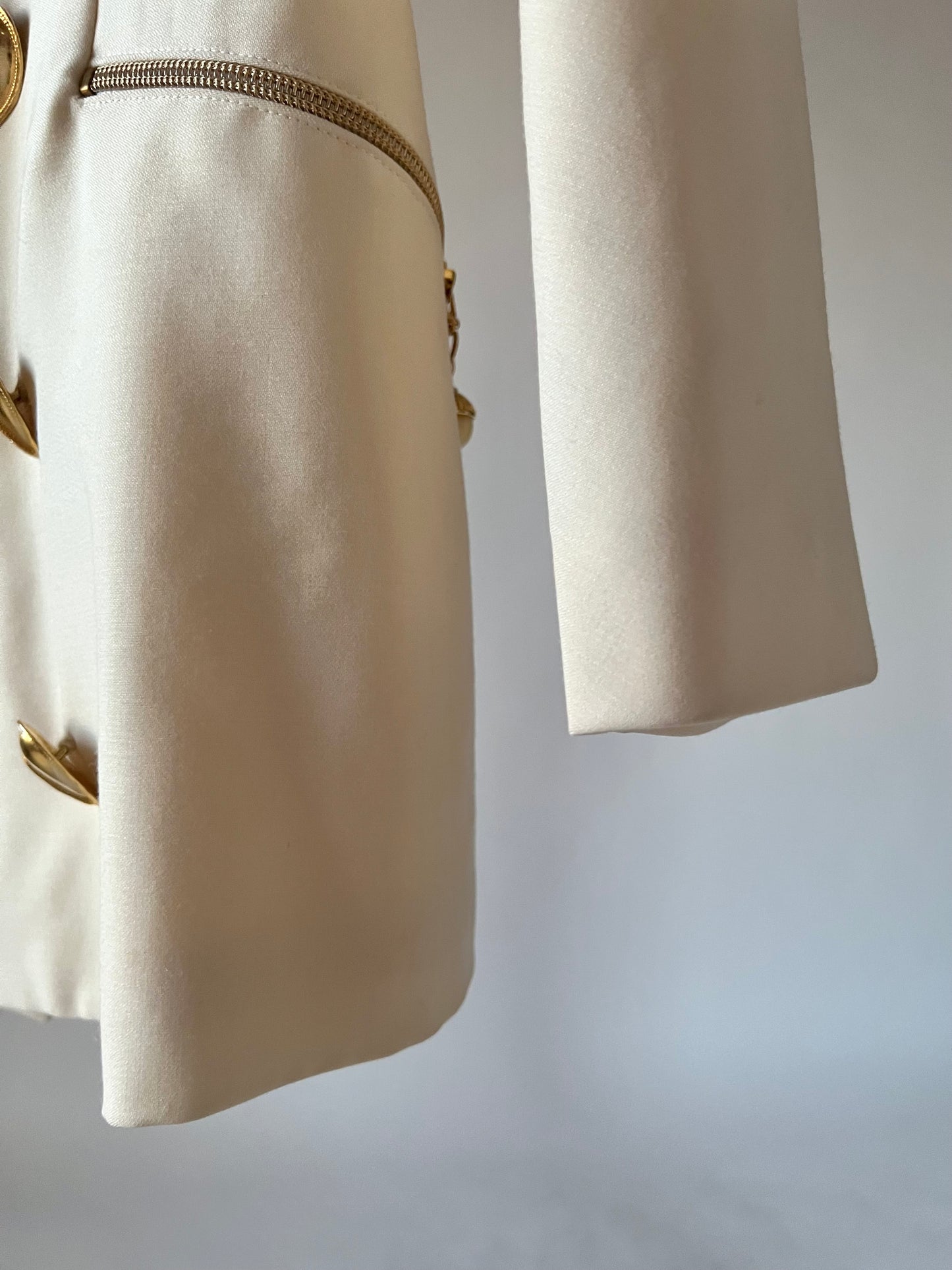 Blazer croisé vintage blanc crème