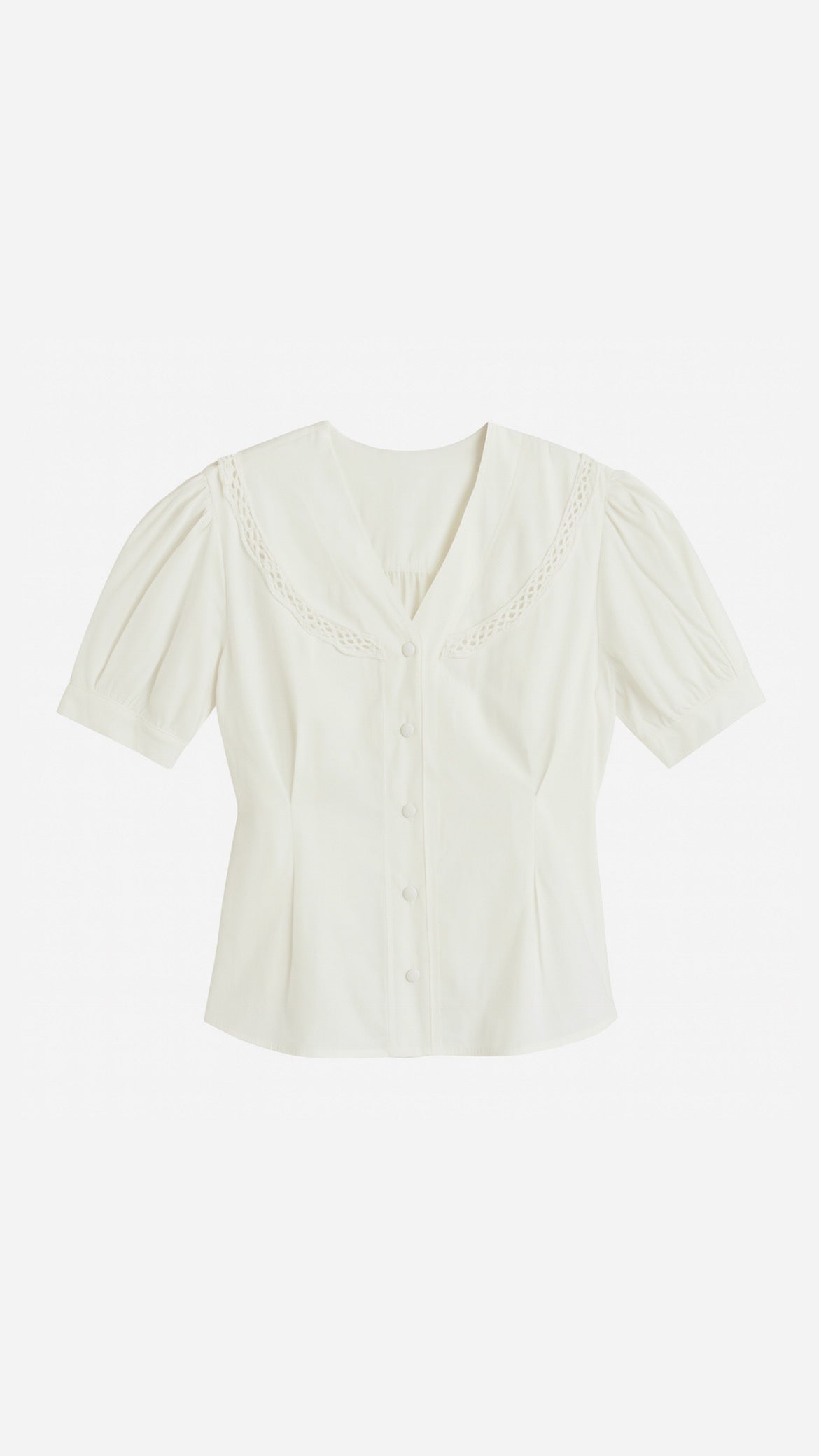 Chemise vintage blanche manche bouffante
