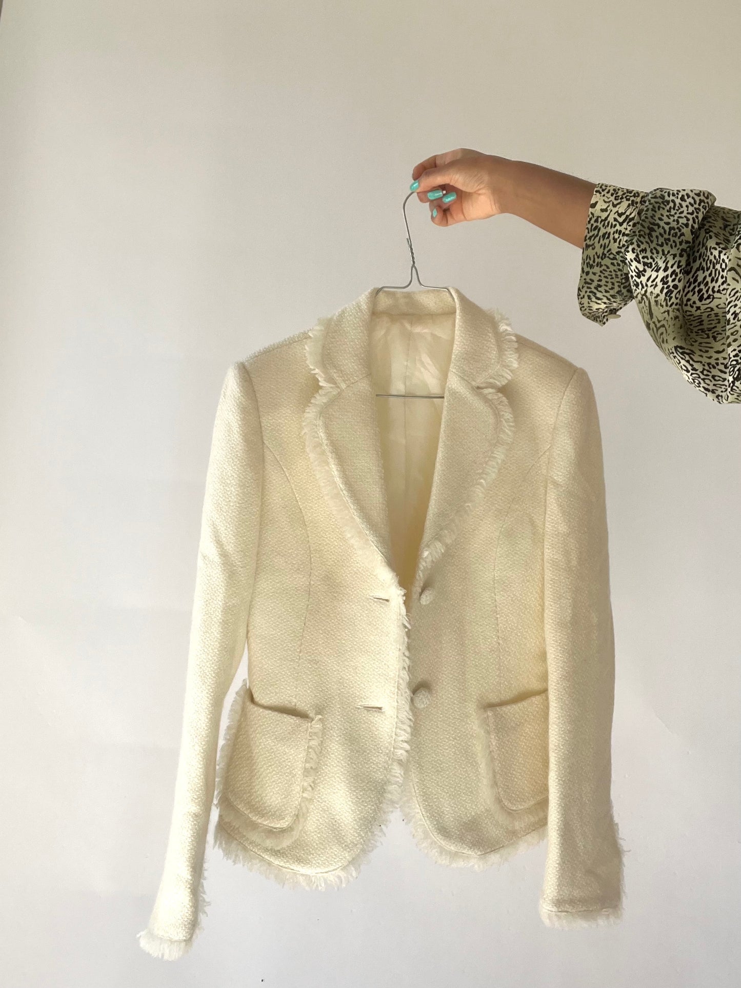 Blazer vintage blanc crème cintré