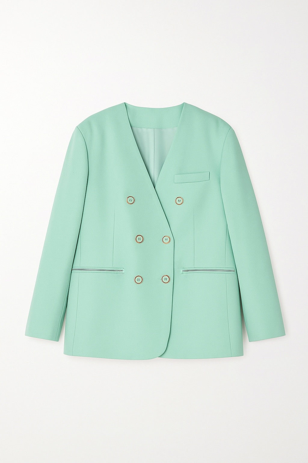 Blazer oversize croisé vert pastel