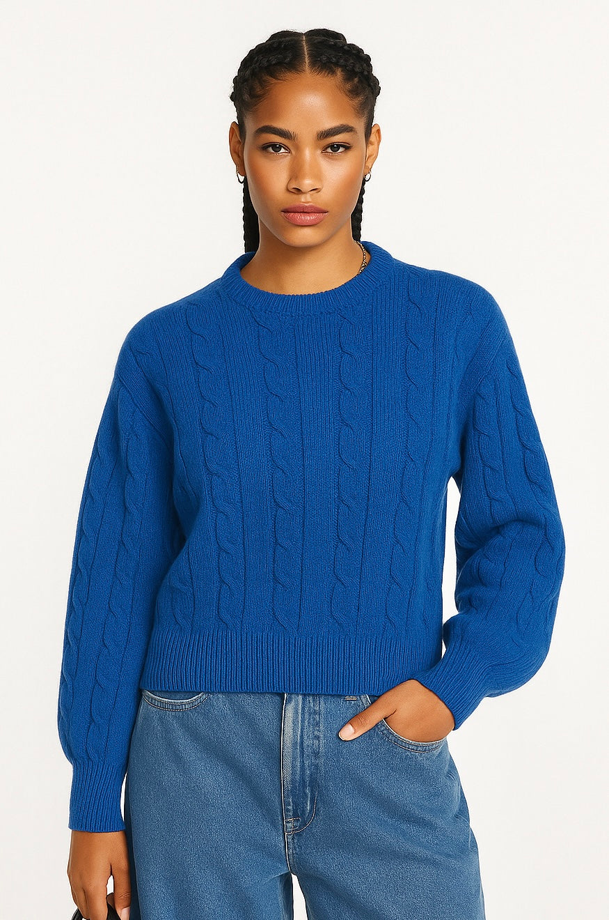 Pull vintage bleu