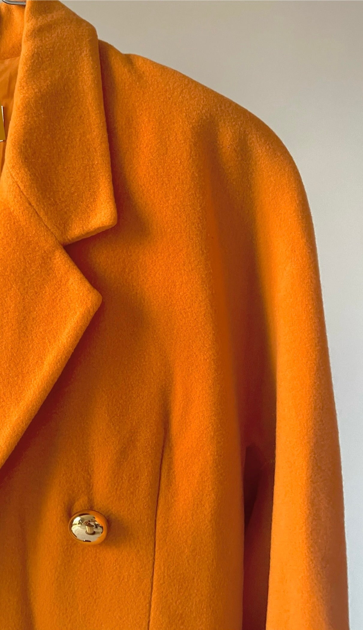 Blazer vintage croisé orange en laine