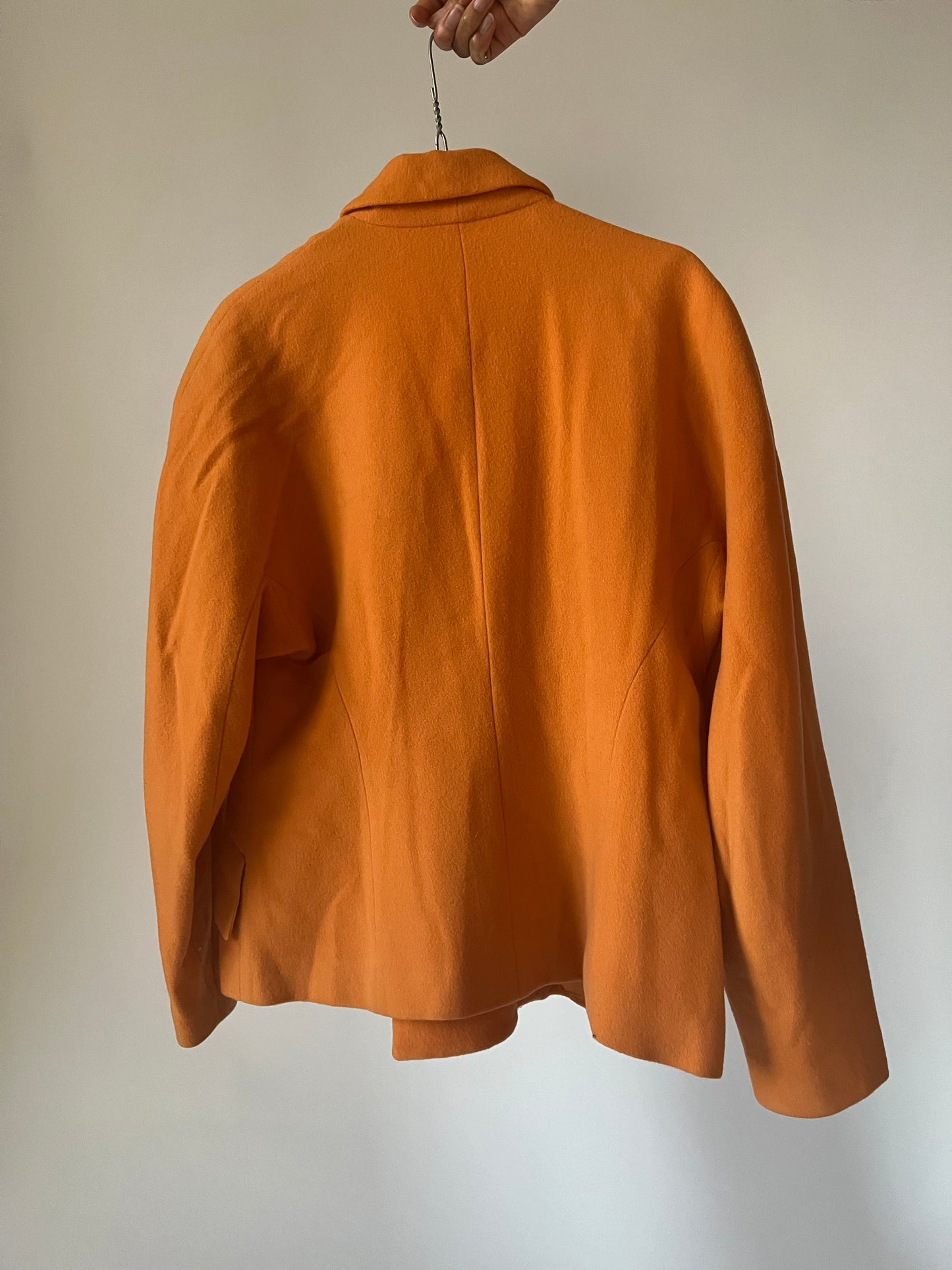 Blazer vintage croisé orange en laine
