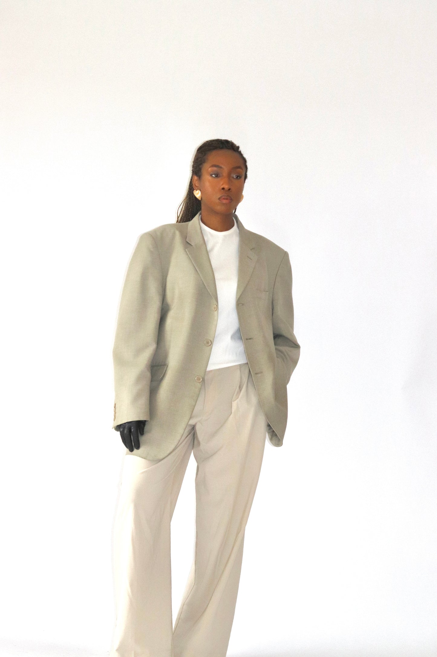 Blazer oversize gris clair