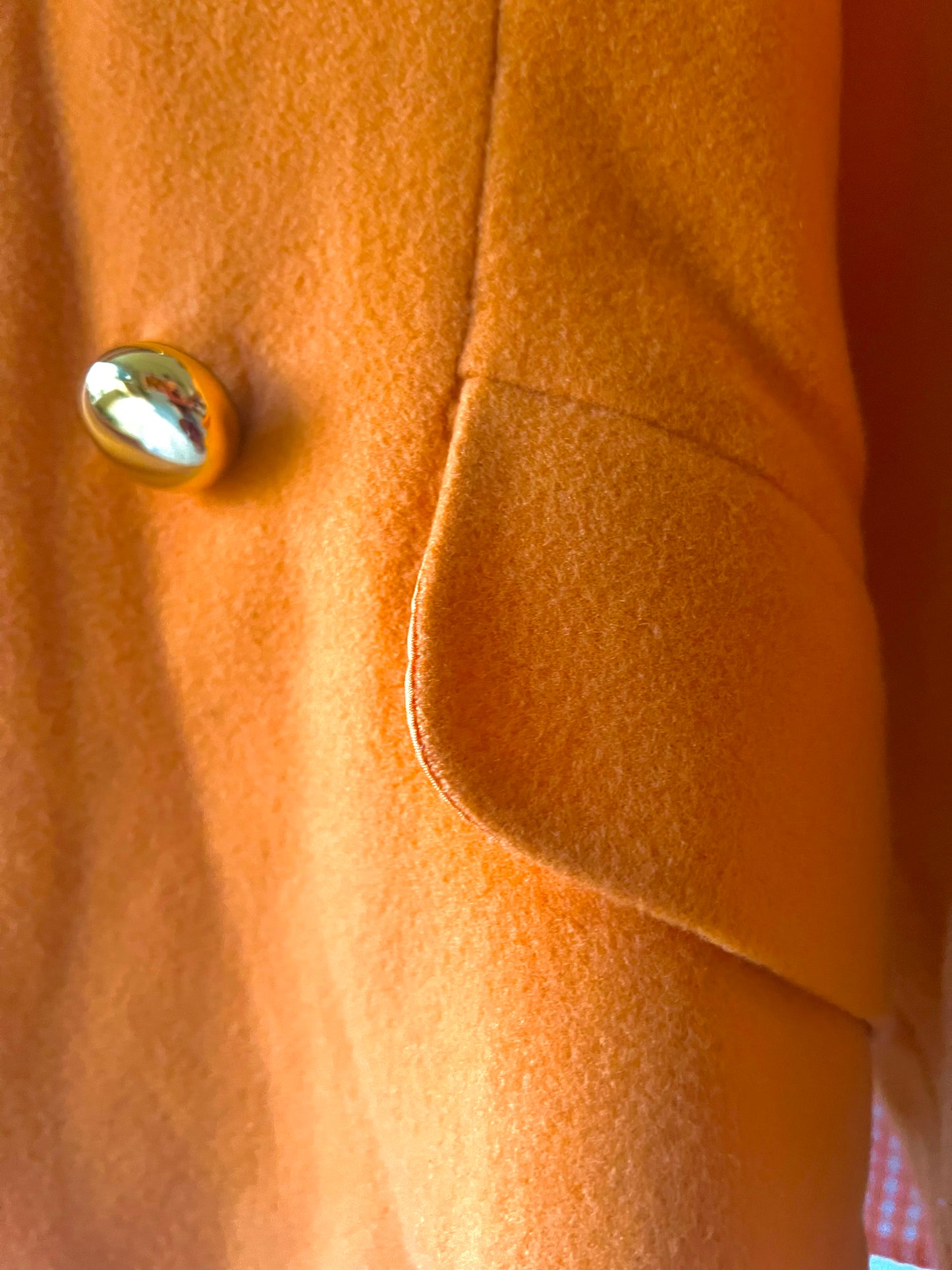 Blazer vintage croisé orange en laine