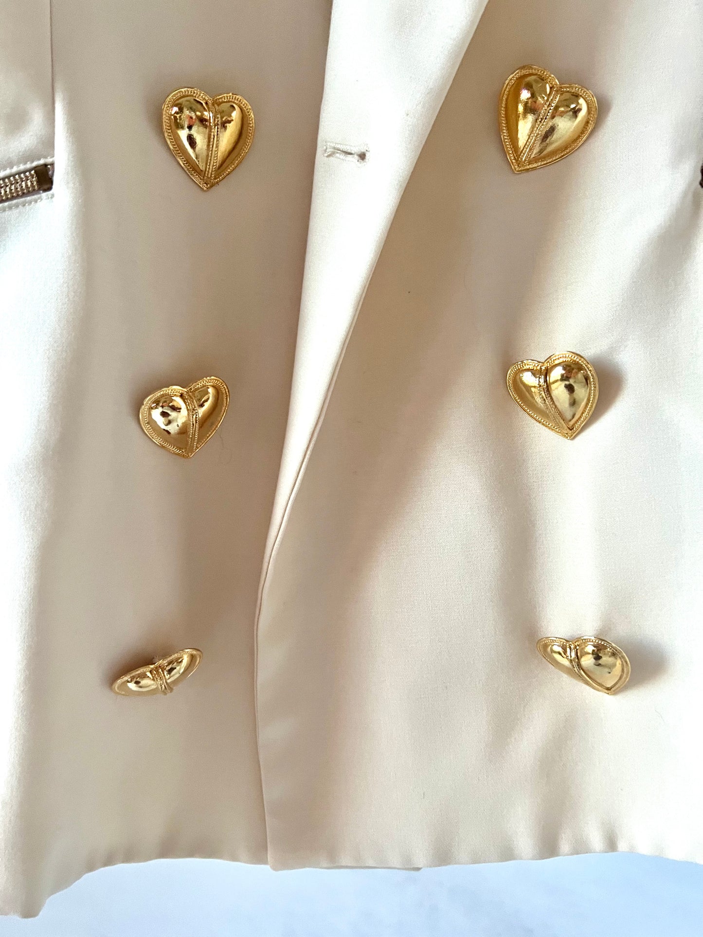 Blazer croisé vintage blanc crème