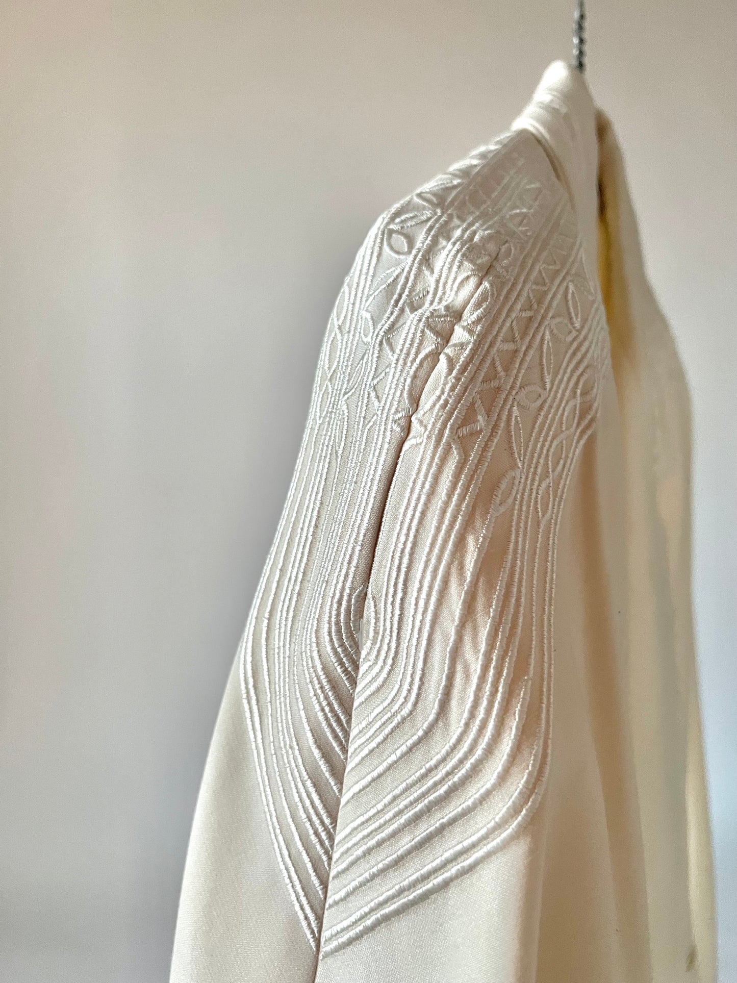 Blazer croisé vintage blanc crème