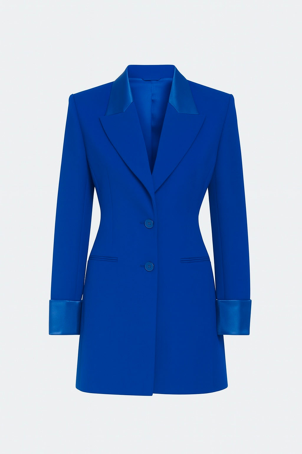 Blazer vintage long bleu roi