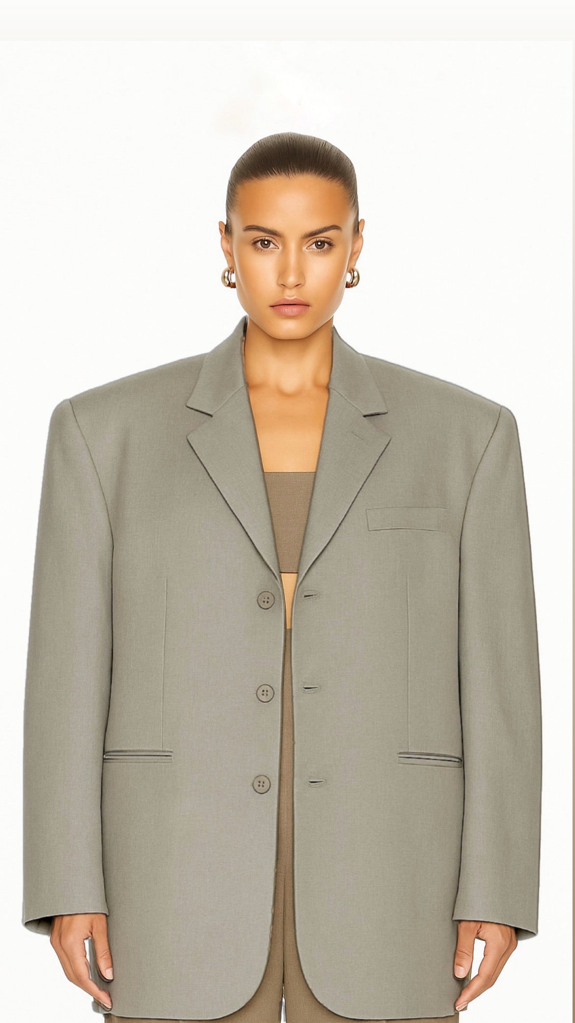 Blazer oversize gris clair