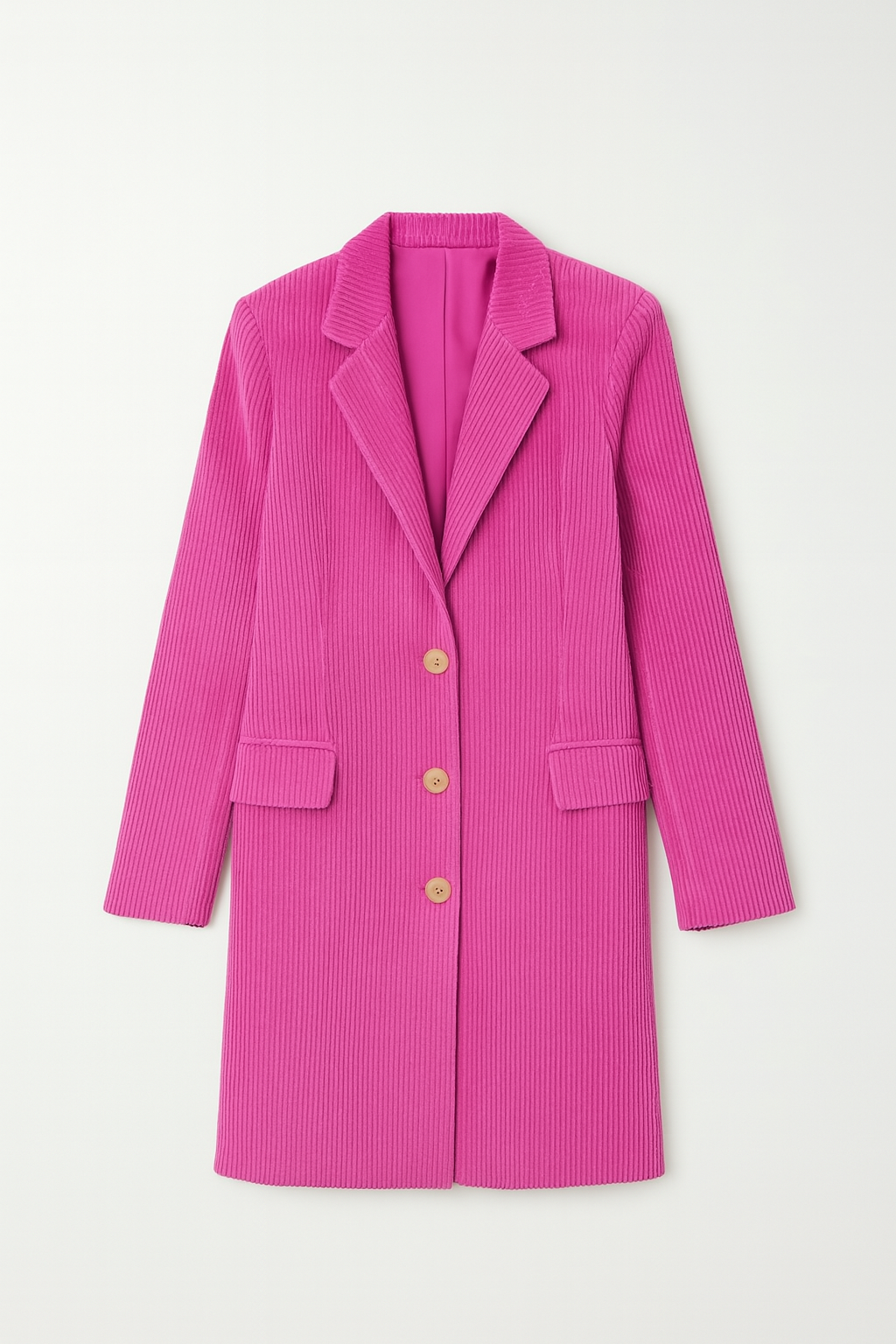 Veste longue rose fushia
