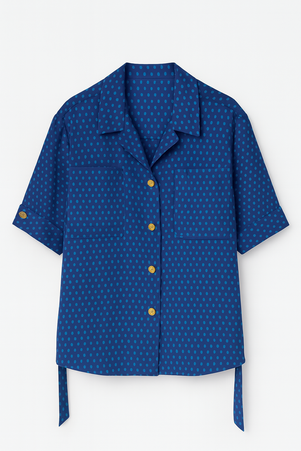 Chemise vintage bleu à pois
