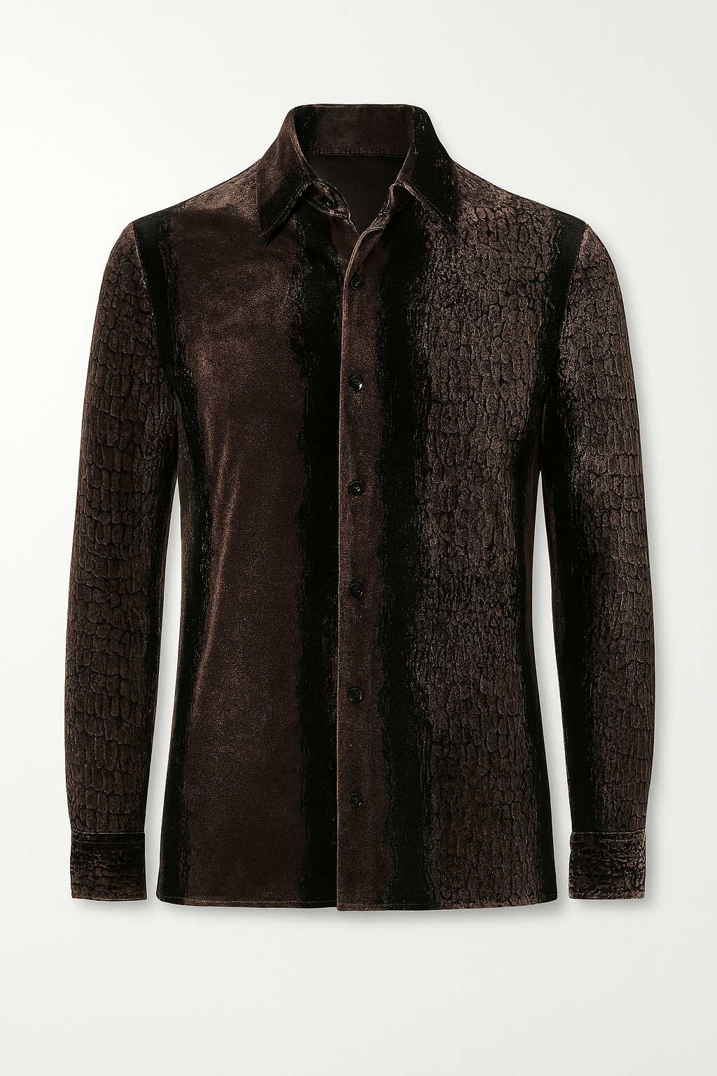 Chemise vintage velour à motif serpent