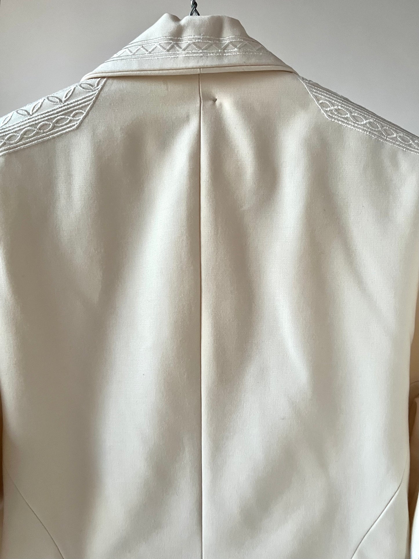 Blazer croisé vintage blanc crème