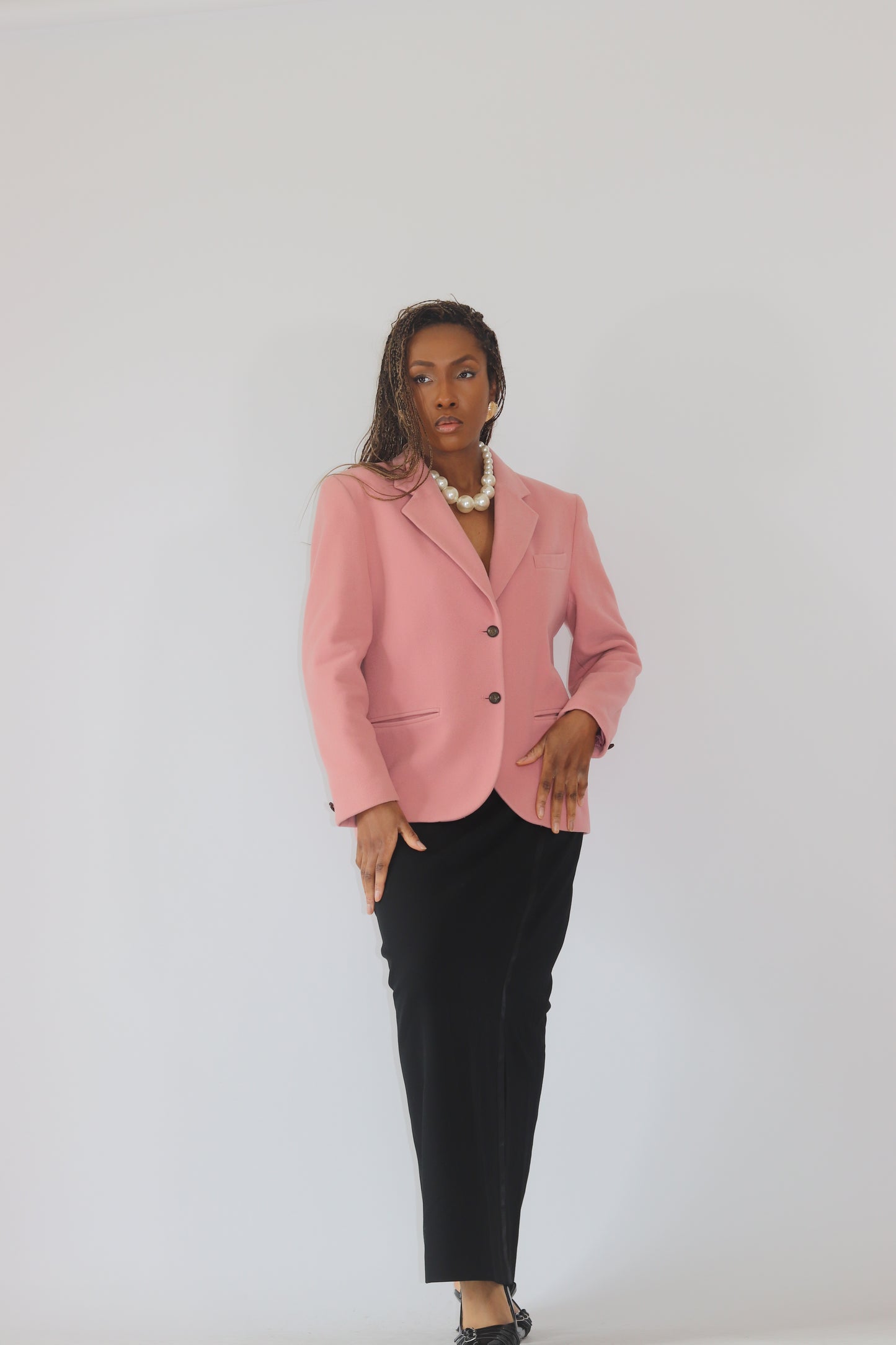 Blazer vintage rose poudré