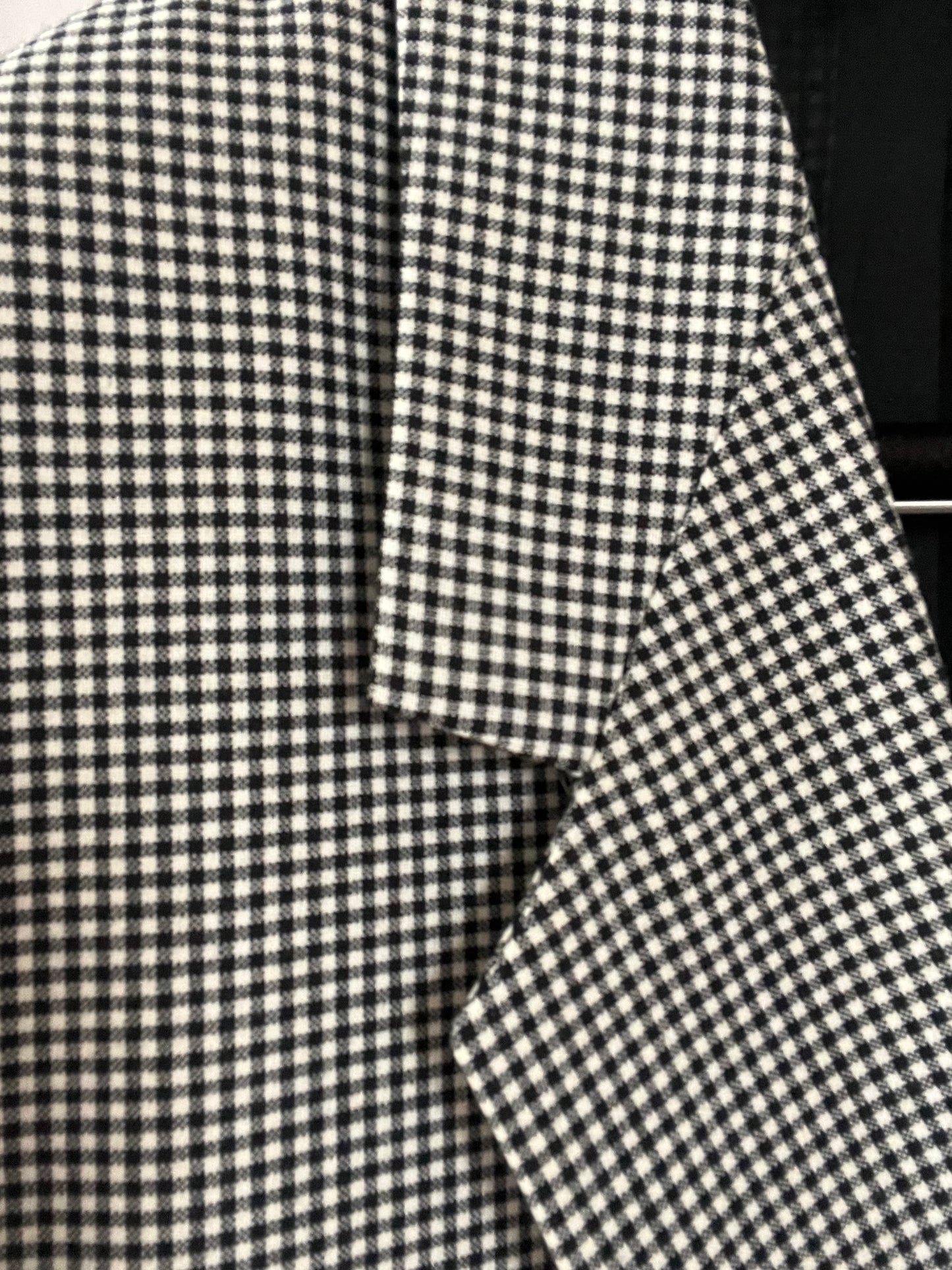 Blazer oversize vintage à petit carreaux noir et blanc