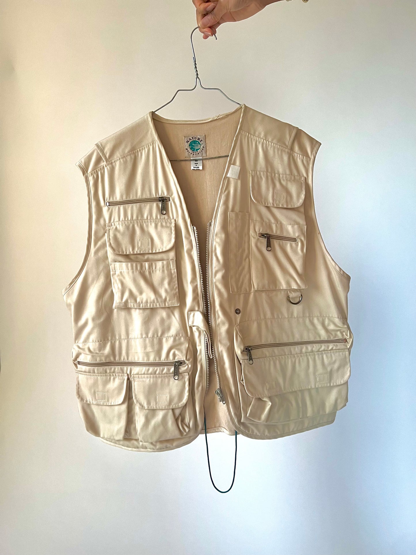 Veste sans manche beige multi-poche