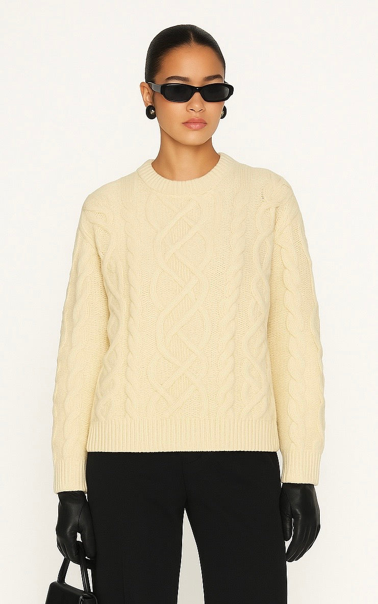 Pull blanc crème