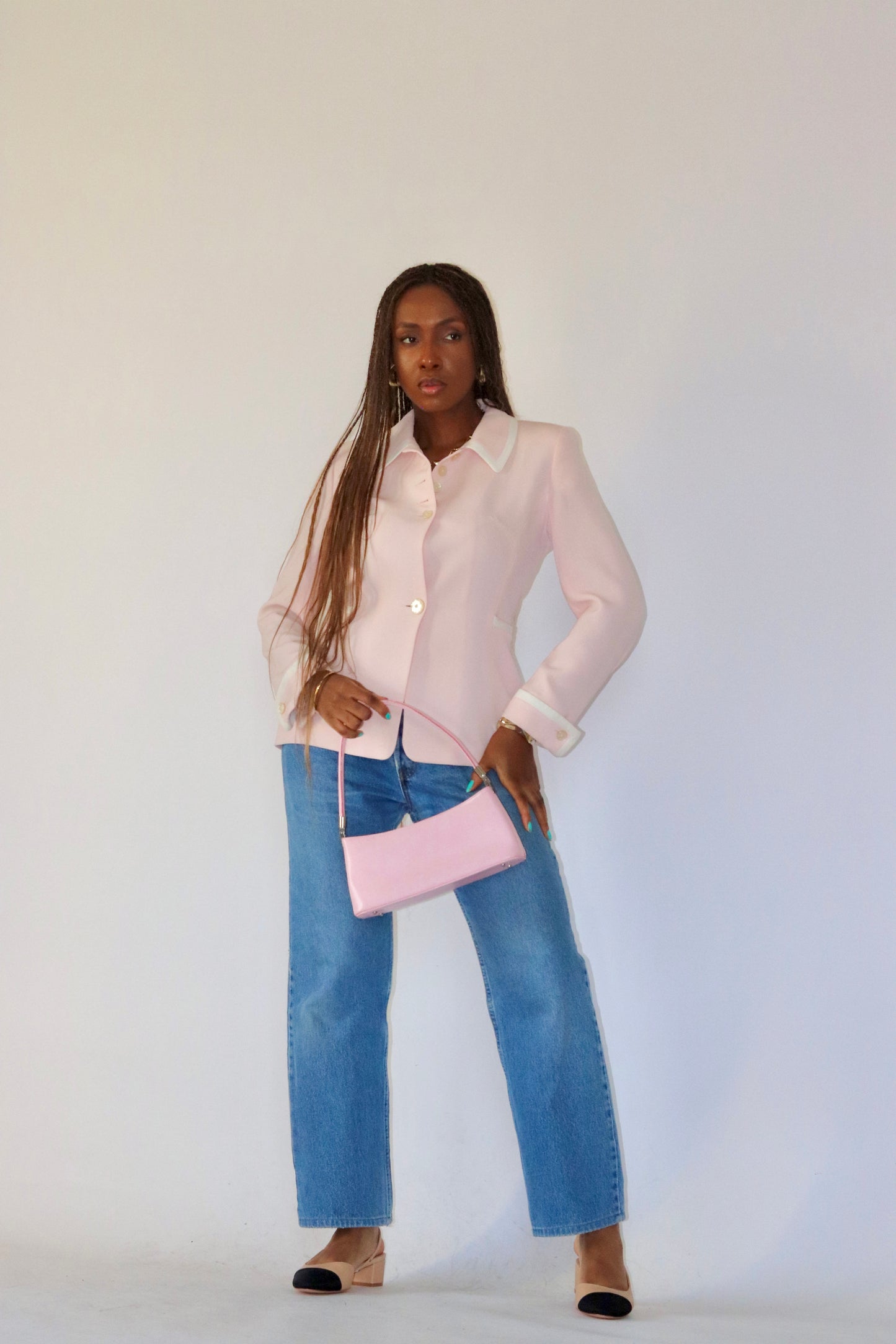 Veste vintage rose pastel chic
