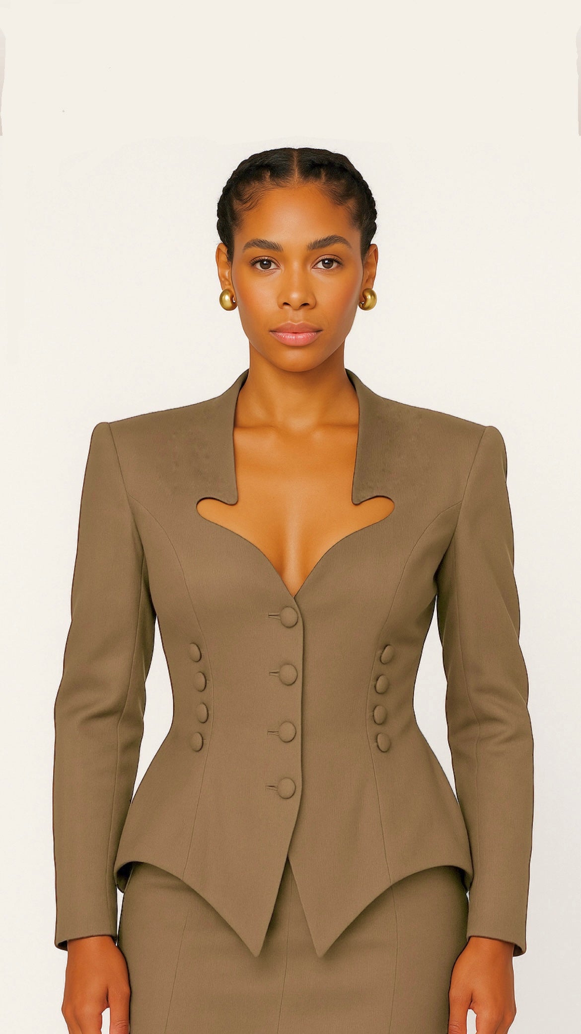 Blazer vintage marron cintré