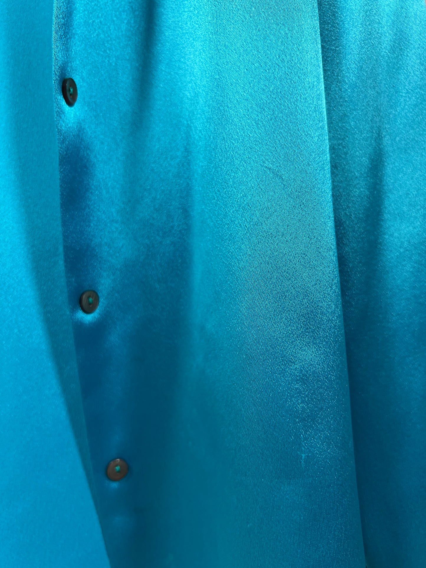 Chemise oversize bleu satinée