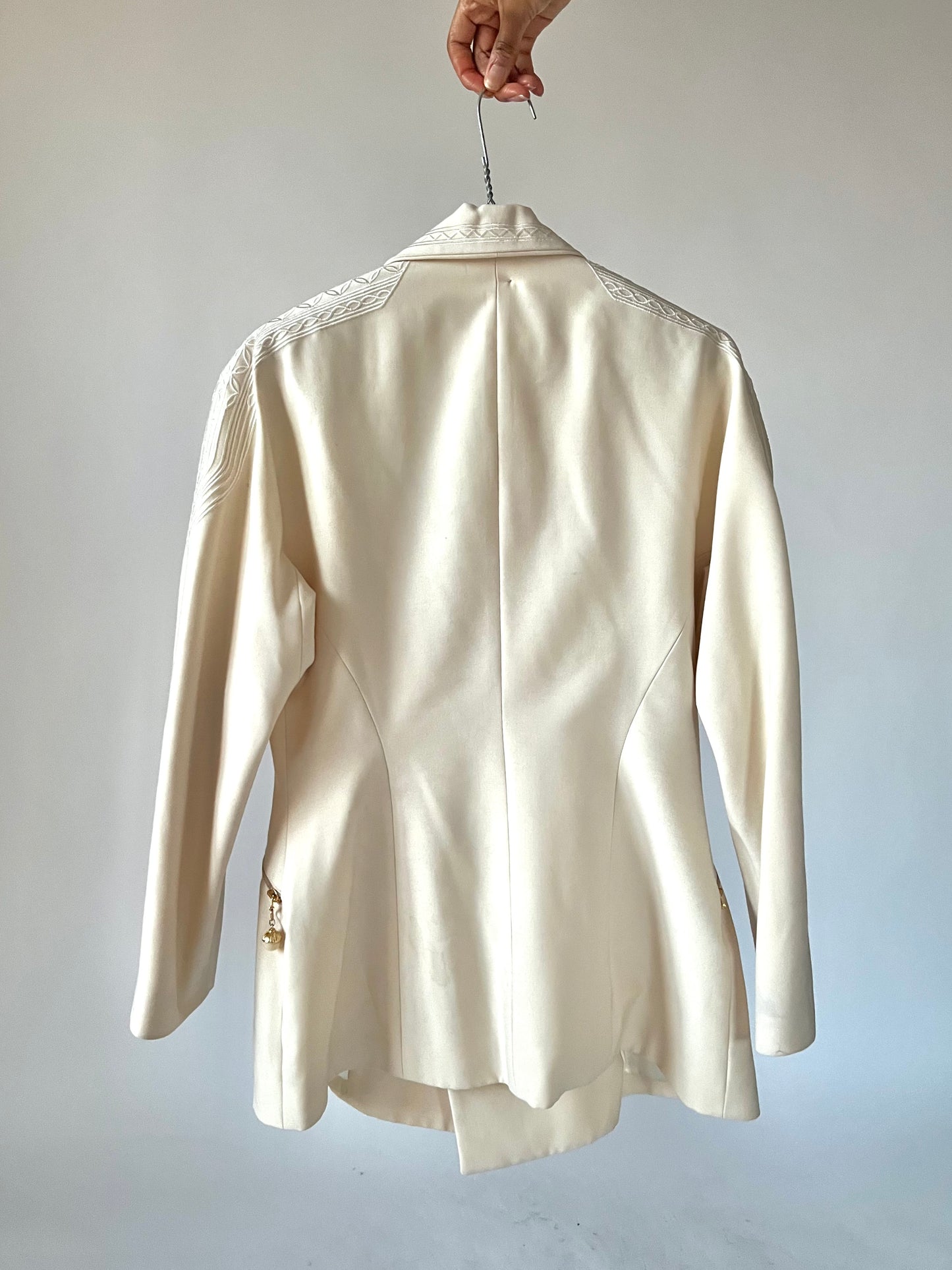 Blazer croisé vintage blanc crème