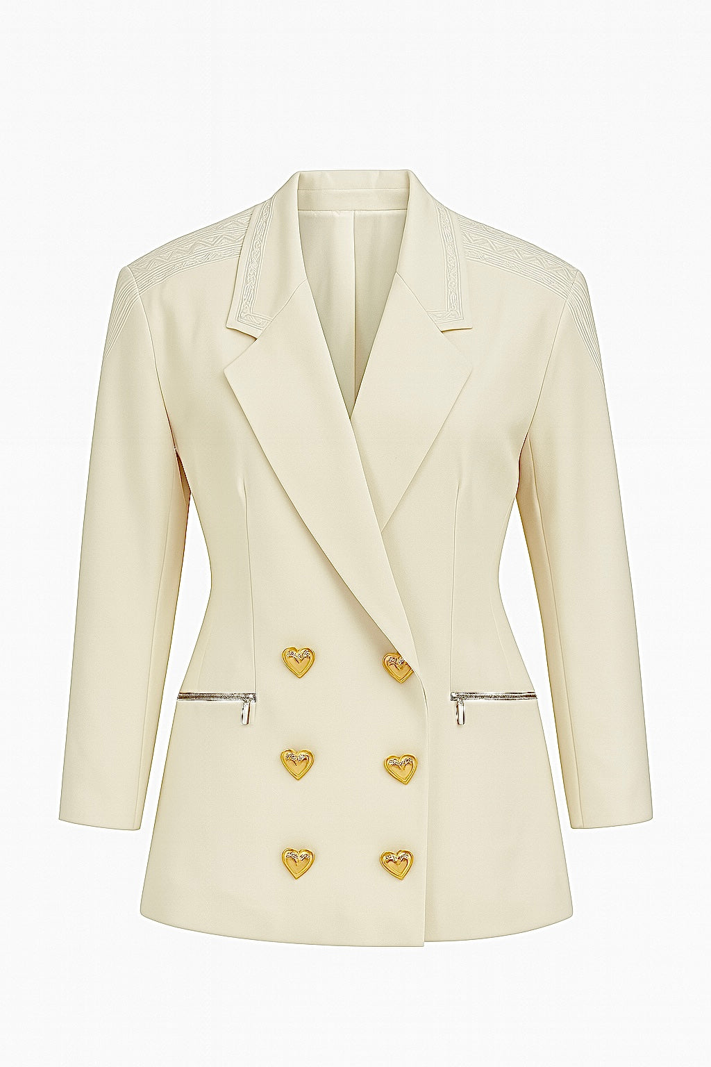 Blazer croisé vintage blanc crème