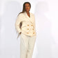 Blazer croisé vintage blanc crème