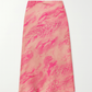 Jupe vintage rose à motif
