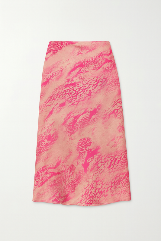 Jupe vintage rose à motif