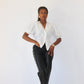 Chemise vintage blanche manche bouffante
