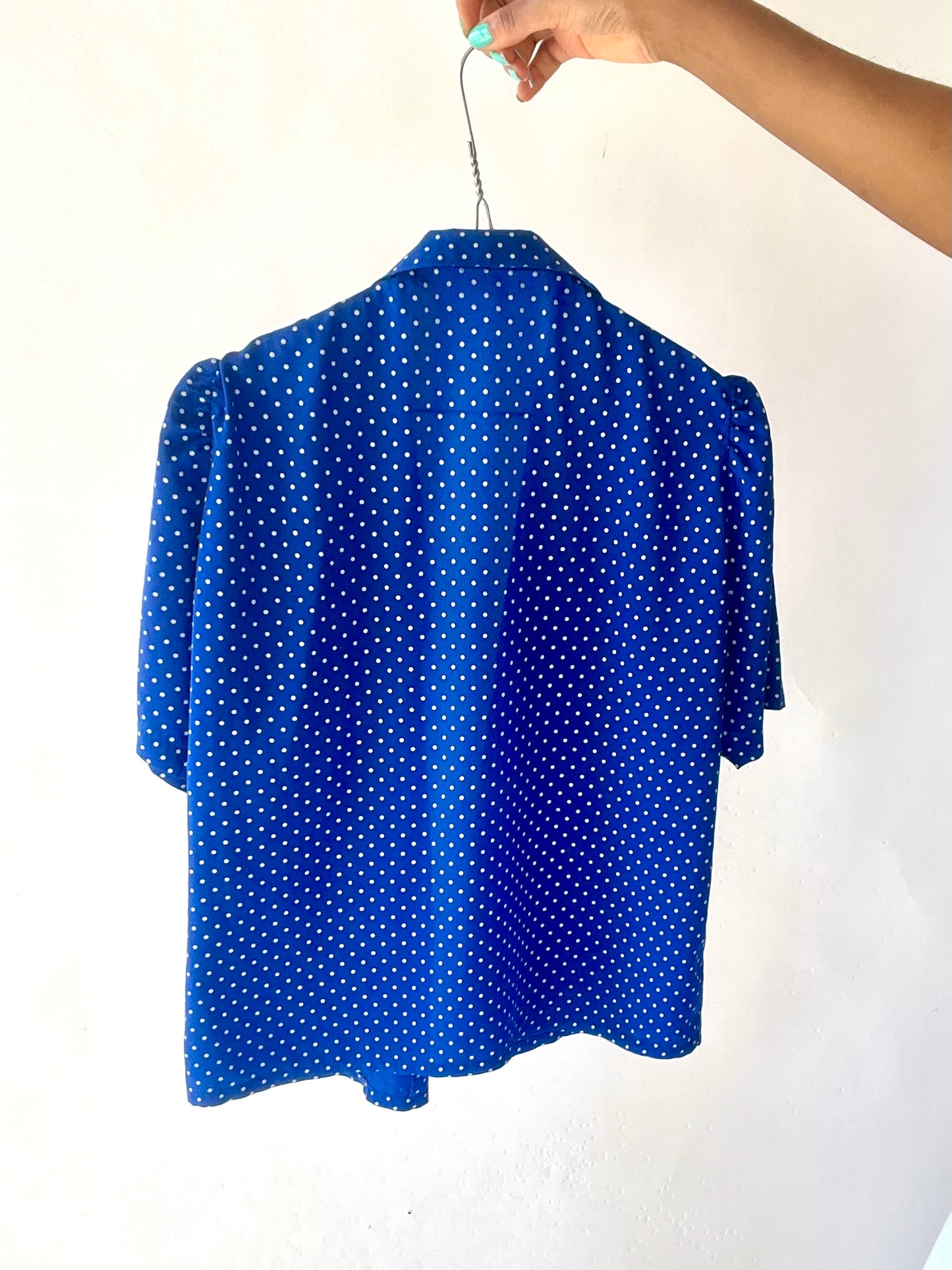 Chemise vintage bleu à pois