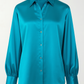 Chemise oversize bleu satinée