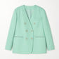 Blazer oversize croisé vert pastel