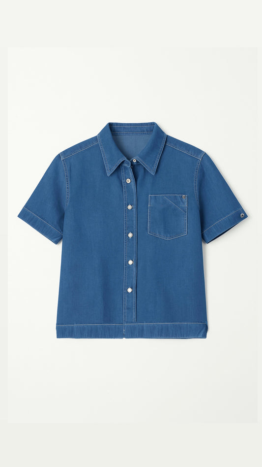 Chemise en jeans manche courte
