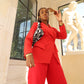 Blazer vintage croisé rouge