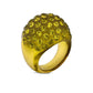 Bague vintage kaki transparente à strass