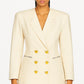 Blazer croisé vintage blanc crème