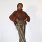 Pull col roulé oversize marron