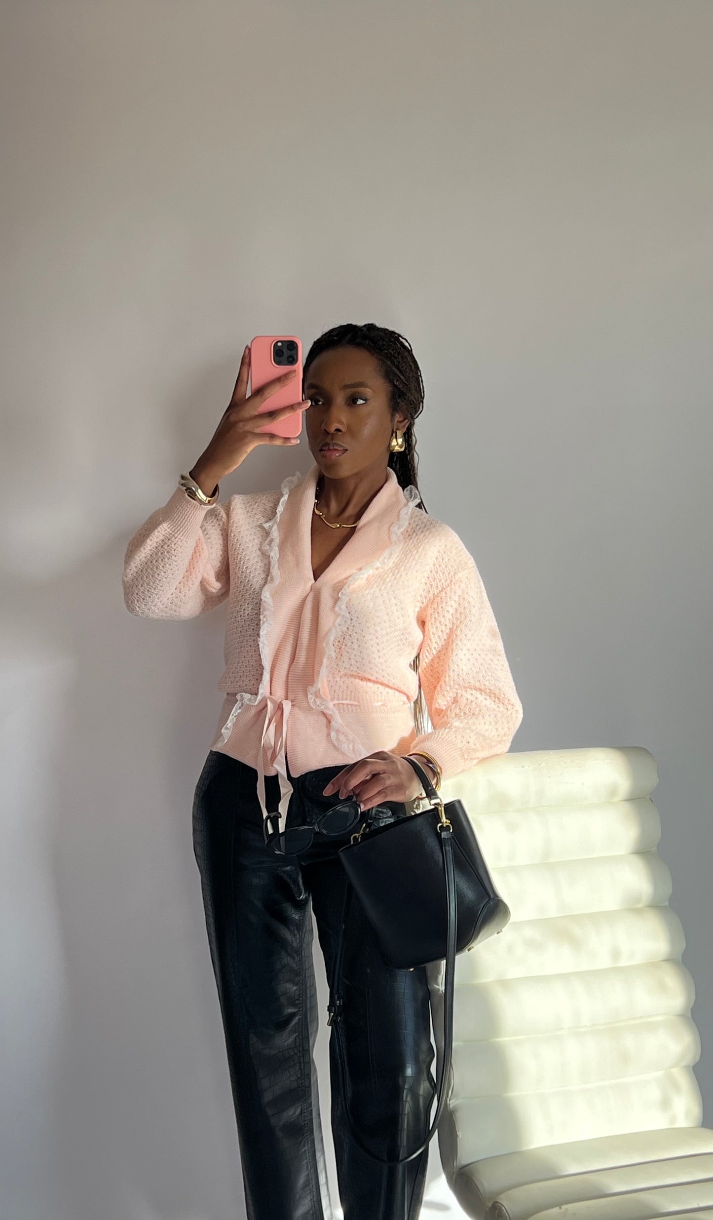 Gilet vintage rose pale