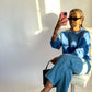 Pull vintage bleu