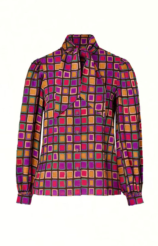 Chemise vintage colorée à motif