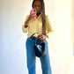Chemise vintage jaune pastel