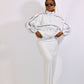 Gilet sportwear blanc oversize