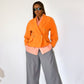 Blazer vintage croisé orange en laine