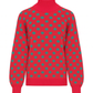 Pull col roulé vintage rose à pois