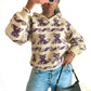 Pull en laine épaisse avec capuche et motif
