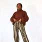 Pull col roulé oversize marron