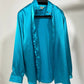 Chemise oversize bleu satinée